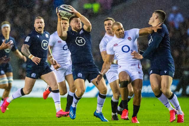 Ali Price in action for Scotland during the Guinness Six Nations Match between Scotland and England at BT Murrayfield on February 08, 2020.