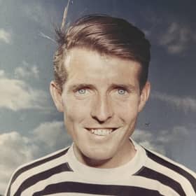Niall Hopper in the striped strip which saw Queen's Park nicknamed the Spiders