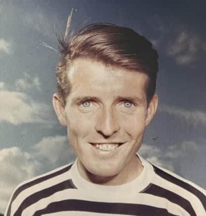 Niall Hopper in the striped strip which saw Queen's Park nicknamed the Spiders