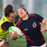 Rhona Lloyd scored a hat-trick for the Team GB sevens team against Ireland. Picture: Paul Devlin/SNS