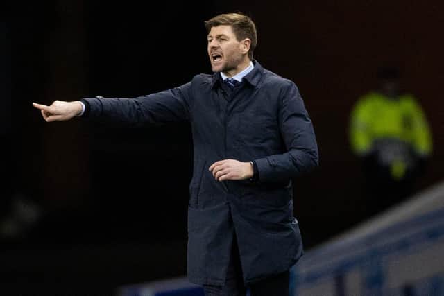 Rangers manager Steven Gerrard watched his side draw with Slavia Prague on Thursday. Picture: SNS
