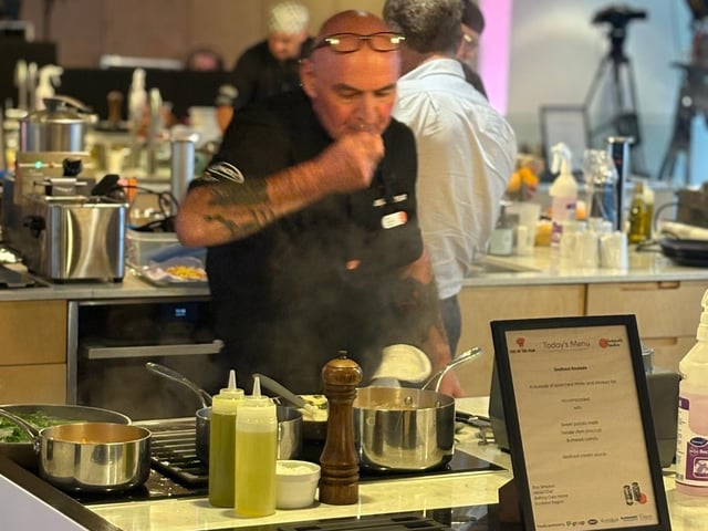 Roy Simpson, Head Chef at HC-One Scotland’s Balfarg Care Home in action in the kitchen