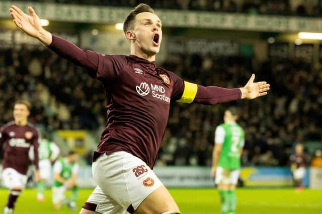 Hearts' Lawrence Shankland has scored 27 goals for the Jambos this term.