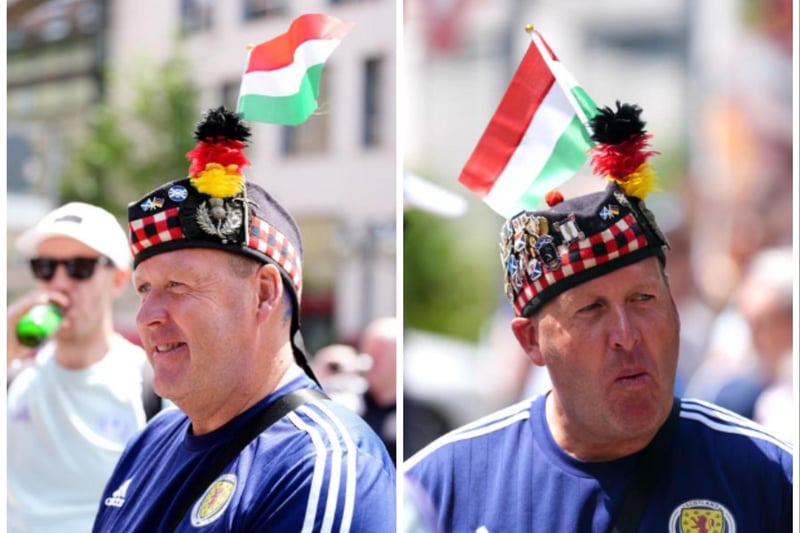 Scotland fans in Stuttgart ahead of their Euro 2024 group A game against Hungary.