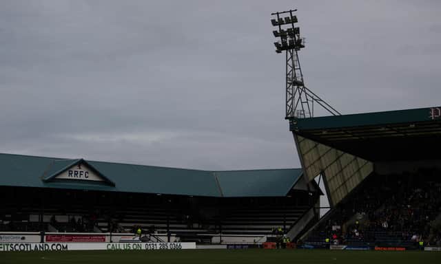 Stark's Park in darkness after a power failure ahead of the cinch Championship match between Raith Rovers and Dunfermline