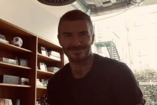 David Beckham's video message. Picture: Twitter/@spartansfc2008