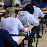 High school pupils sitting exam. Image: John Devlin