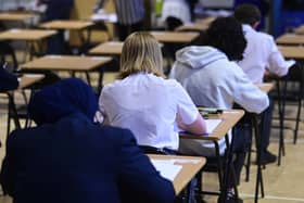 High school pupils sitting exam. Image: John Devlin