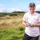 Gemma Dryburgh shows off the Jock MacVicar Award after finishing as the leading home player in the Freed Group Women's Scottish Open at Dundonald Links. Picture: Oisin Keniry/IMG