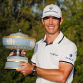 Billy Horschel celebrates with the Walter Hagen Cup after winning the World Golf Championships-Dell Technologies Match Play at Austin Country Club in Texas. Picture: Michael Reaves/Getty Images.