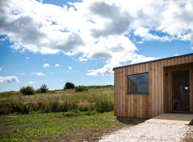 The self-catering cabins are situated a short walk away from the main venue and, as part of plans to rewild the farm in which the facility is located, the cabins will eventually be situated in a native wildflower meadow.