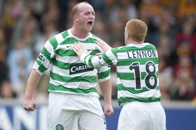 John Hartson and Neil Lennon both made a huge impact at Celtic. Picture: SNS