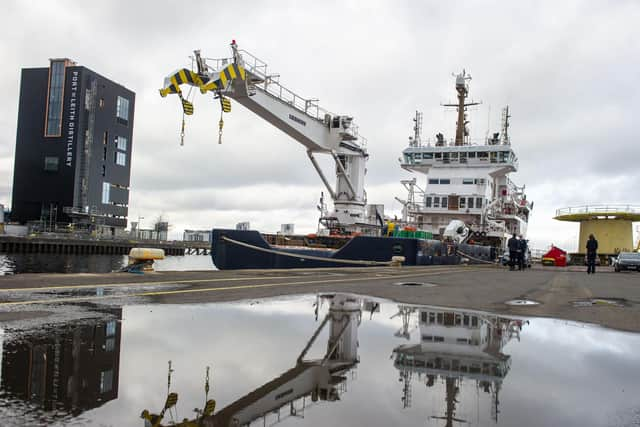 Pharos during a maintenance visit to Leith this week. Picture: Lisa Ferguson