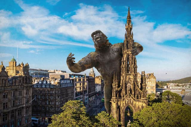 The giant gorilla featured in Ray Harryhausen's first film, Mighty Joe Young, which some of King Kong's creators worked on. Image: National Galleries of Scotland