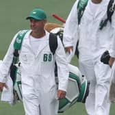 Ricky Elliott, Brooks Koepka's caddie, was cleared in a controversial incident in the opening round of the 87th Masters. Picture: Christian Petersen/Getty Images.