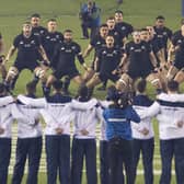 Scotland face up to the New Zealand Haka at Murrayfield in 2017. Picture: Paul Devlin/SNS