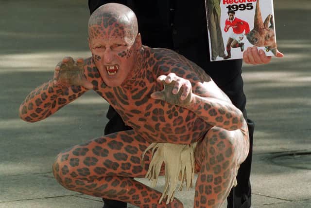 The late Tom Leppard found solitude living by a loch on Skye but also courted fame with his leopard-spot tattoos. PIC: PA.