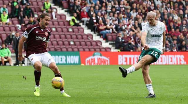 Hearts and Hibs in action during the Edinburgh derby earlier this season. Picture: SNS