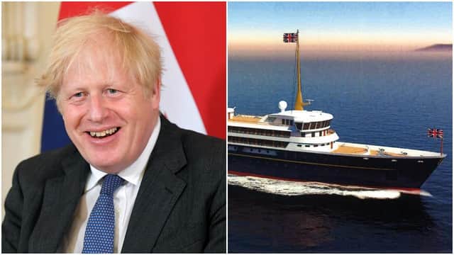 Boris Johnson has said the new national flagship will sail around the globe hosting trade talks and fairs to boost Britain's economy (Getty Images/Downing Street)