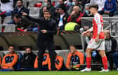 Rangers manager Giovanni van Bronckhorst issues instructions to his players during the Europa League quarter-final, first leg match against Braga in Portugal. (Photo by Octavio Passos/Getty Images)