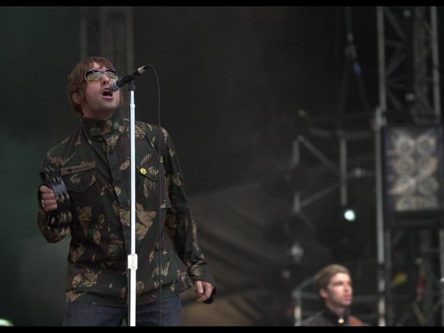 Oasis headlining T in the Park in 2002.