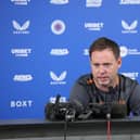 Rangers manager Michael Beale addresses the media ahead of the Champions League third qualifying round first leg tie against Servette.  (Photo by Craig Foy / SNS Group)