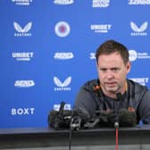 Rangers manager Michael Beale addresses the media ahead of the Champions League third qualifying round first leg tie against Servette.  (Photo by Craig Foy / SNS Group)
