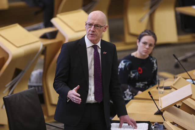 Deputy First Minister John Swinney took FMQs today. Picture: PA