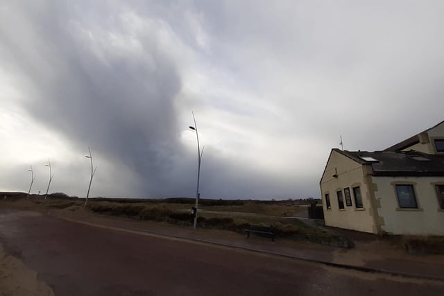 Clouds form over Sandhaven beach in South Shields