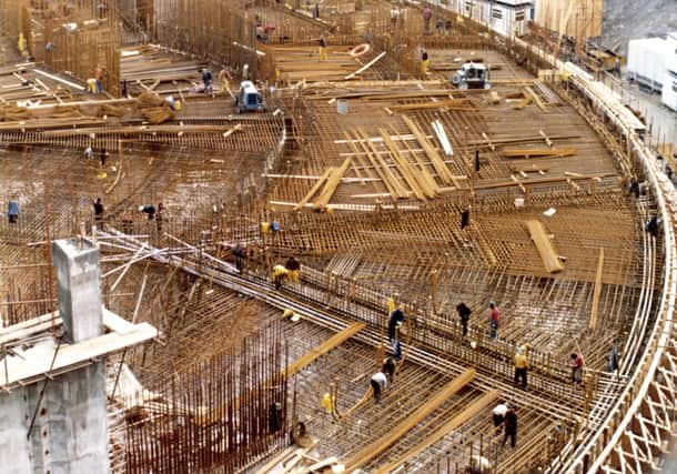 The mighty Ninian Central Platfor under construction at Loch Kishorn in Wester Ross.