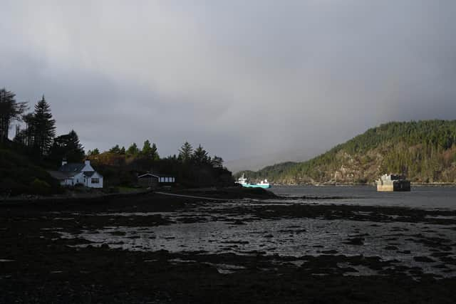 Locals have complained of smelling the eggy stink of hydrogen sulphide gas, which is 'toxic' and potentially 'explosive', wafting from the wrecked barge which is grounded close to homes on the shoreline at Reraig