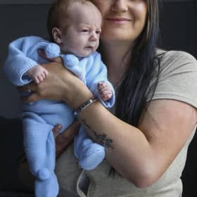 Lauren MacLaren with baby son Mack.