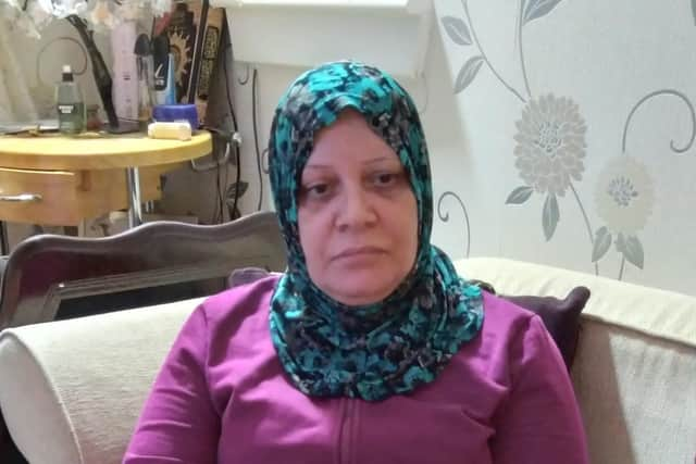 Suzan al-Daher, from Syria, has been separated from her two adult daughters and grandchildren.