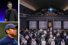 A glimpse inside the new look cinema unveiled by T-Squared Social whose shareholders include Justin Timberlake and Tiger Woods. (Pics: Ronald Martinez, Ethan Miller/Getty Images)