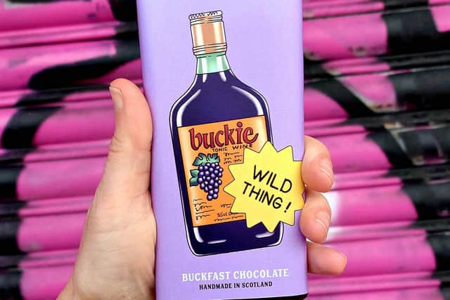 Cheryl Jones worked with Edinburgh-based Quirky Chocolate to create The Buckie Bar, which is made with Buckfast. Picture: contributed.