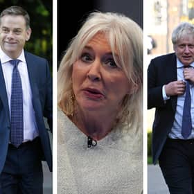 Nigel Adams has quits as an MP, joining Nadine Dorries and Boris Johnson in submitting a resignation with immediate effect (Pics: Odd Andersen AFP, Charles McQuillan & Ian Forsyth/-Pool/Getty Images)