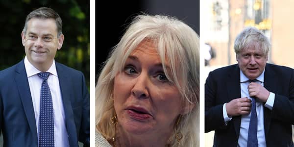 Nigel Adams has quits as an MP, joining Nadine Dorries and Boris Johnson in submitting a resignation with immediate effect (Pics: Odd Andersen AFP, Charles McQuillan & Ian Forsyth/-Pool/Getty Images)