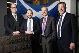 From left: head of financial services practice Charles Churchill, co-founder and MD Richard Jacobs, Scotland MD Andy Boyes, and senior adviser Mark Thundercliffe. Picture: Paul Grover.