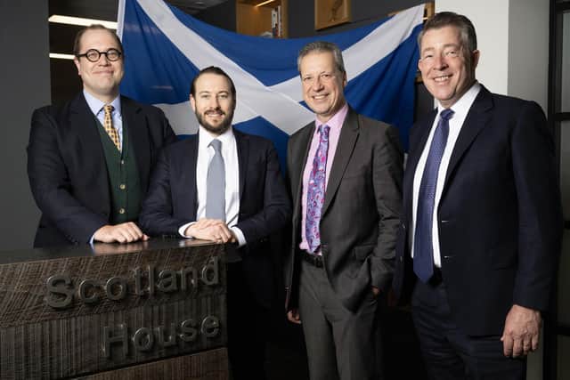 From left: head of financial services practice Charles Churchill, co-founder and MD Richard Jacobs, Scotland MD Andy Boyes, and senior adviser Mark Thundercliffe. Picture: Paul Grover.