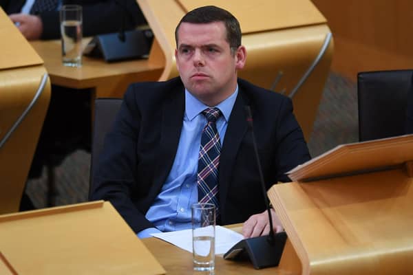 Scottish Conservatives leader Douglas Ross's position on Boris Johnson 'has not changed' after he voted against the Prime Minister in a vote of no confidence last month.  (Photo by ANDY BUCHANAN/AFP via Getty Images)
