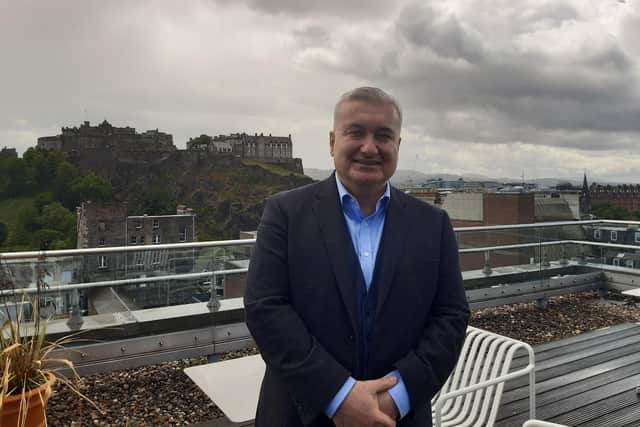 Azerbaijan's ambassador to the UK, Elin Suleymanov, on a visit to Edinburgh.