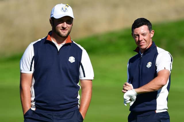 Ryder Cup team-mates Jon Rahm and Rory McIlroy are the star attractions in the strongest-ever field for the abrdn Scottish Open at The Renaissance Club this week. Picture: Stuart Franklin/Getty Images.