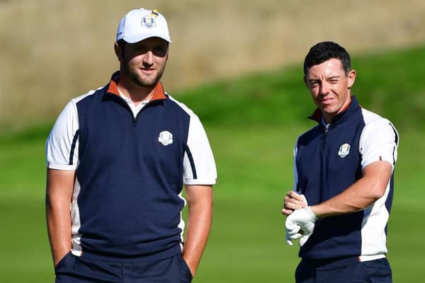 Ryder Cup team-mates Jon Rahm and Rory McIlroy are the star attractions in the strongest-ever field for the abrdn Scottish Open at The Renaissance Club this week. Picture: Stuart Franklin/Getty Images.