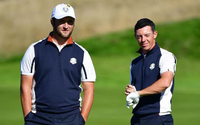 Ryder Cup team-mates Jon Rahm and Rory McIlroy are the star attractions in the strongest-ever field for the abrdn Scottish Open at The Renaissance Club this week. Picture: Stuart Franklin/Getty Images.