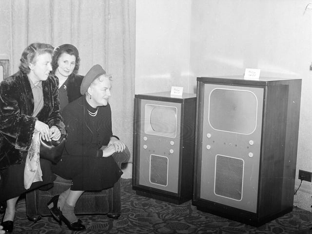 Singer Gracie Fields can be seen in the television lounge of Jenners with her friends Mrs Mary Davey and Miss Greta Beattie. Year: 1952