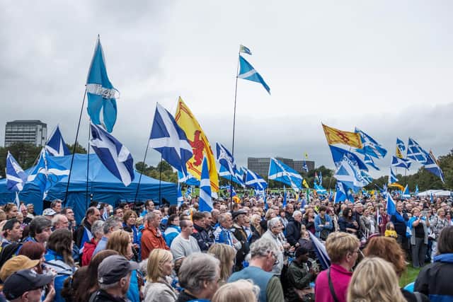 An independence rally held on Glasgow Green. Picture: John Devlin