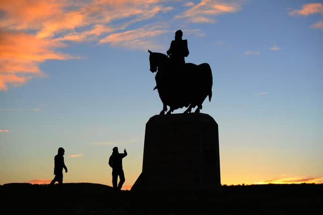 The Robert the Bruce statue situated at the spot where he planted his standard prior to the Battle of Bannockburn