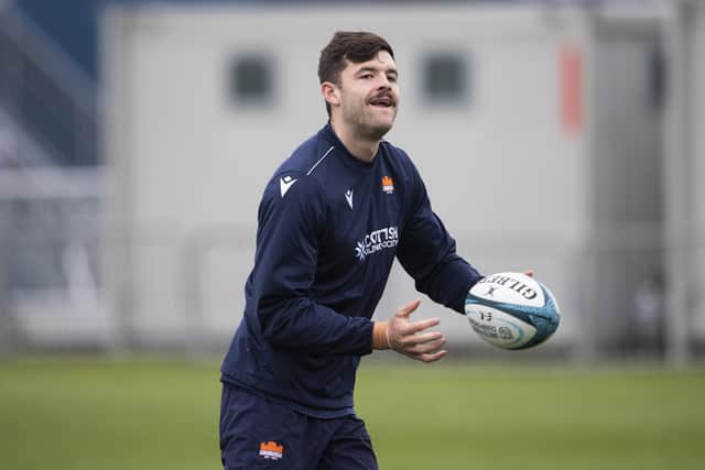Blair Kinghorn trains ahead of Edinburgh's inter-city clash with Glasgow Warriors. (Photo by Paul Devlin / SNS Group)