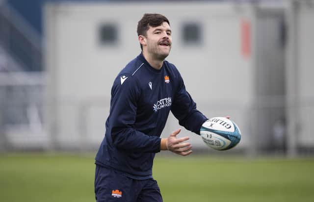 Blair Kinghorn trains ahead of Edinburgh's inter-city clash with Glasgow Warriors. (Photo by Paul Devlin / SNS Group)