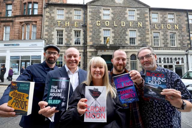 The five shortlisted authors for the Bloody Scotland Debut Prize, from left: Martin Stewart; Allan Gaw; Suzy Aspley; Daniel Aubrey, and Doug Sinclair. Picture: Colin Hattersley